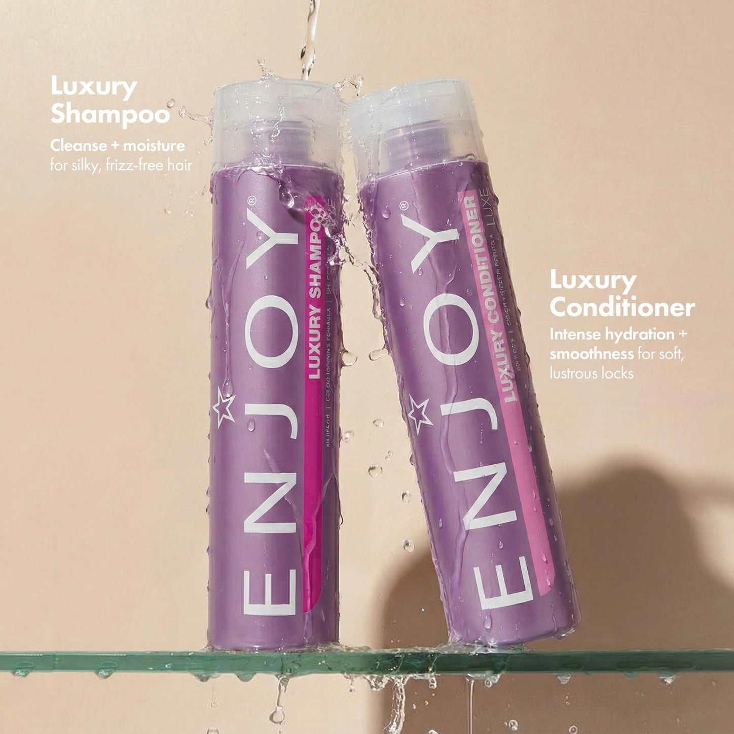 Enjoy Luxury Shampoo & Conditioner- Eliminates Frizz Cleansing Moisturizing Smoothing - Sulfate Free For Thick Coarse or Curly Hair (33.8 Fl Oz) Beauty & Personal Care Enjoy