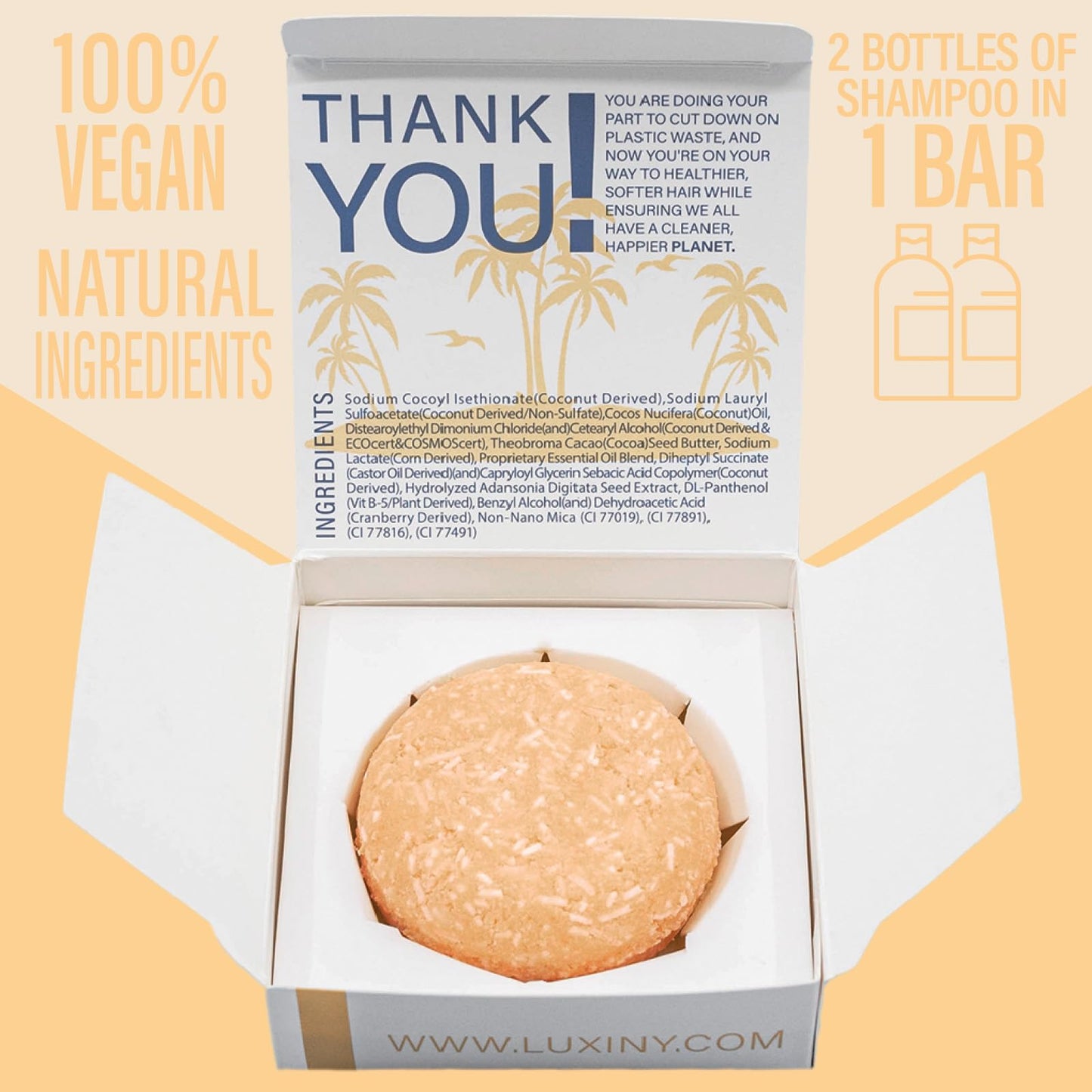 Luxiny Shampoo and Conditioner Bar Set - Sulfate Free, Moisturizing, All Hair Types (Citrus Splash) - 1 Shampoo Bar, 60g & 1 Conditioner Bar, 50g Beauty & Personal Care Luxiny