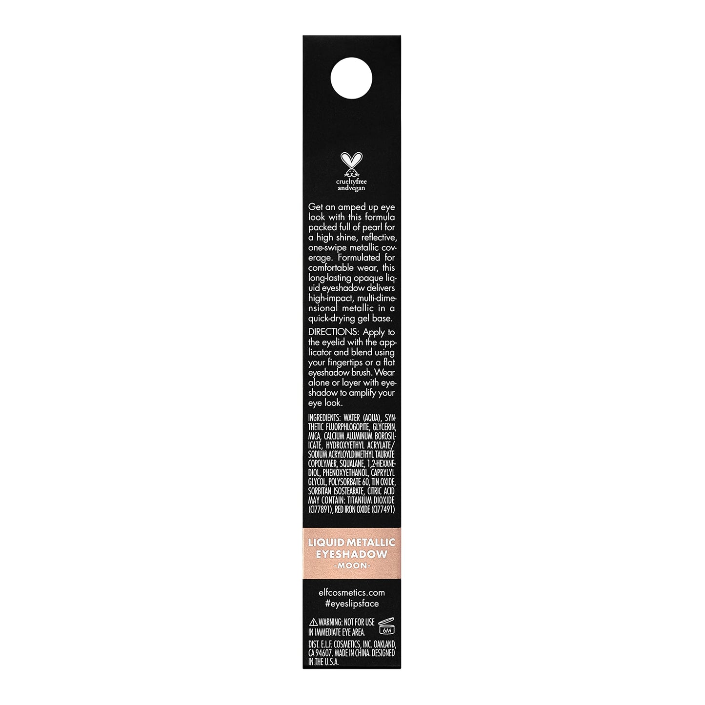 e.l.f. Liquid Metallic Eyeshadow, Gel Formula, Multi-Dimensional Finish For Bold Eye Looks, One-Swipe Coverage, Vegan & Cruelty-Free, Moon, 0.1 Fl Oz Beauty & Personal Care e.l.f.
