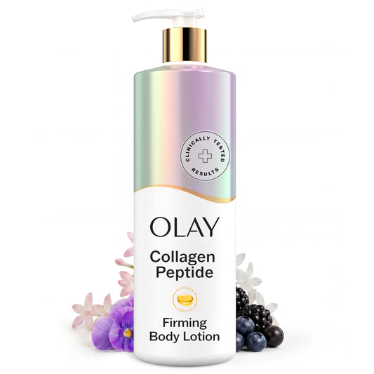 Olay Body Lotion for Women, Firming with Collagen Peptides Serum, Visibly Firmer Skin, 24hr Moisture & Hydration, Fast Absorbing Formula, Vitamin B3 Beauty & Personal Care Olay