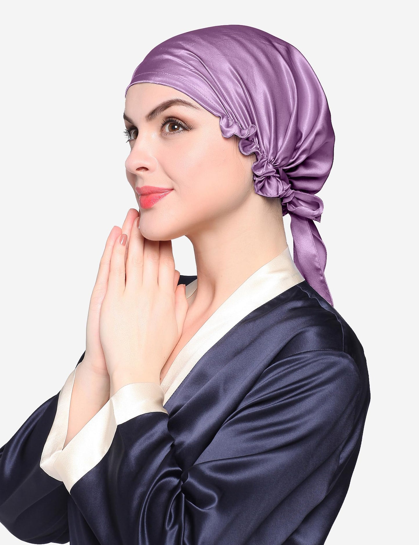 LilySilk Silk Bonnet for Sleeping Womens Sleep Cap 100% 19MM Mulberry Silk for Long Curly Hair Adjustable Stretchy Lavender Beauty and Personal Care LilySilk