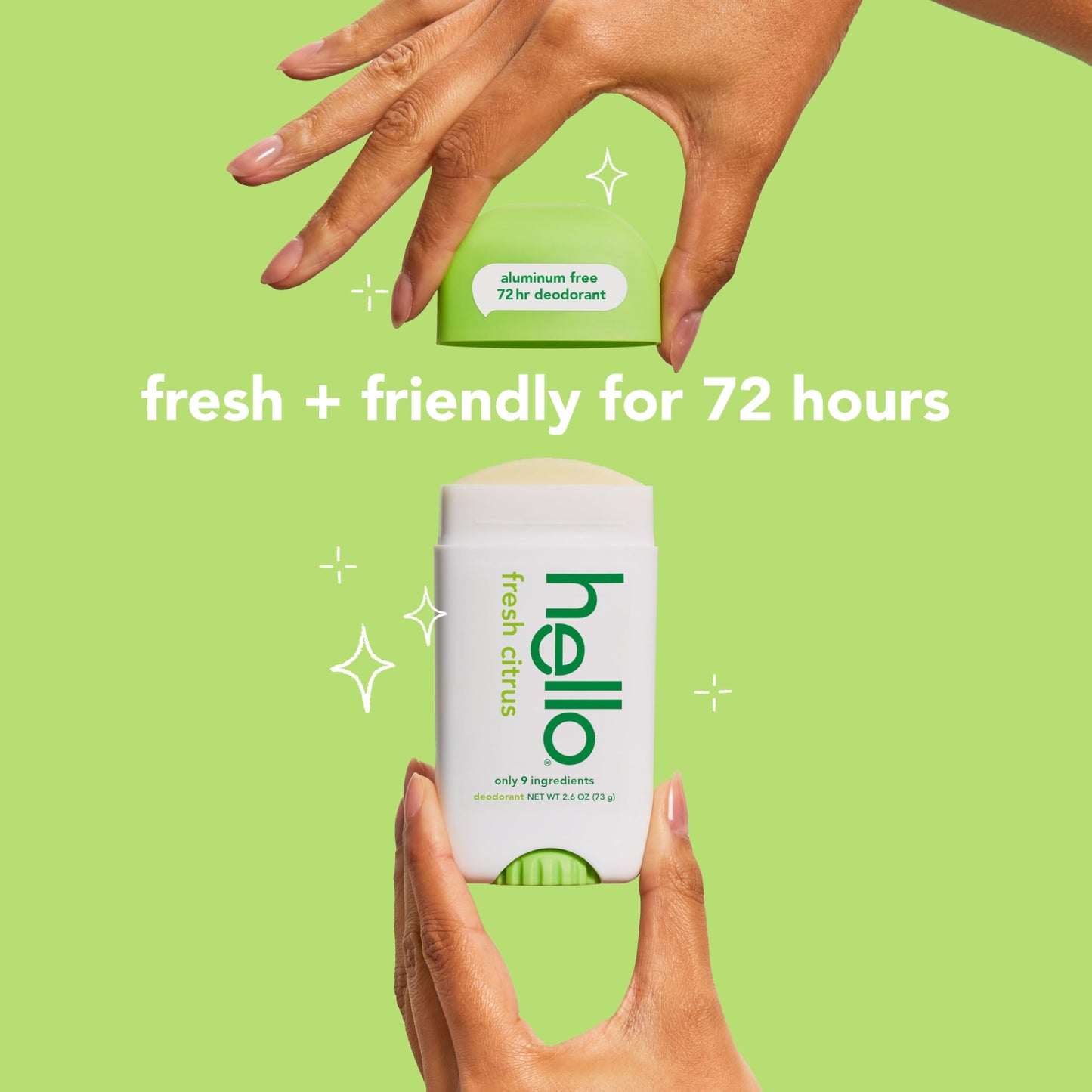 hello Fresh Citrus Aluminum Free Deodorant for Women and Men, 72-Hour Deodorant, Only 9 Ingredients, Baking Soda Free, Enriched with Shea Butter Beauty and Personal Care hello