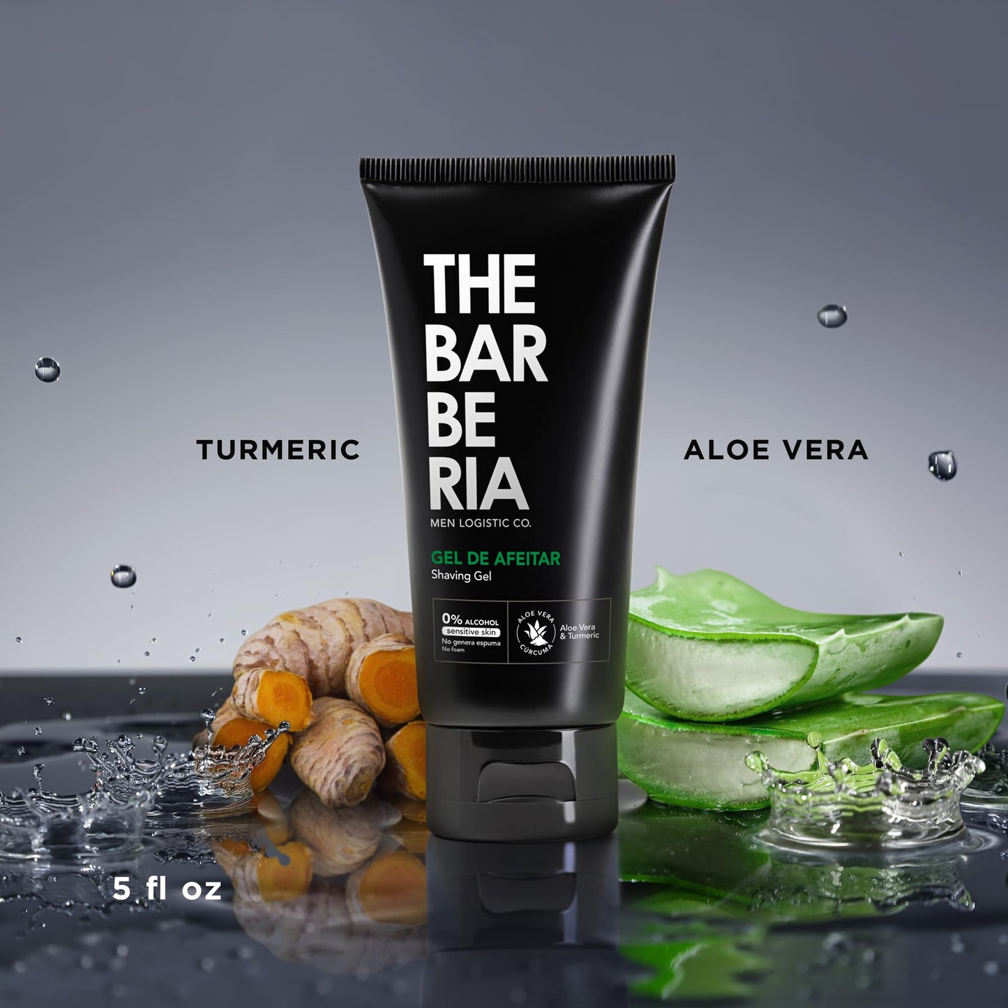 THE BARBERIA Shaving Gel for Men, Clear Precision Shave Gel, Alcohol Free Sensitive Skin Formula, Aloe Vera & Turmeric, Smooth Glide Razor Gel Beauty and Personal Care THE BARBERIA