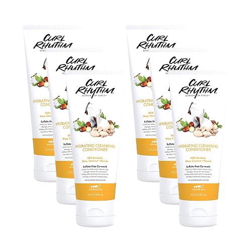 Curl Rhythm Hydrating Cleanser Conditioner - Co-wash with Shea, Marula, and Coconut - Curly Hair Conditioner - Removes Dirt and Buildup - 6 pc Beauty & Personal Care Curl Rhythm