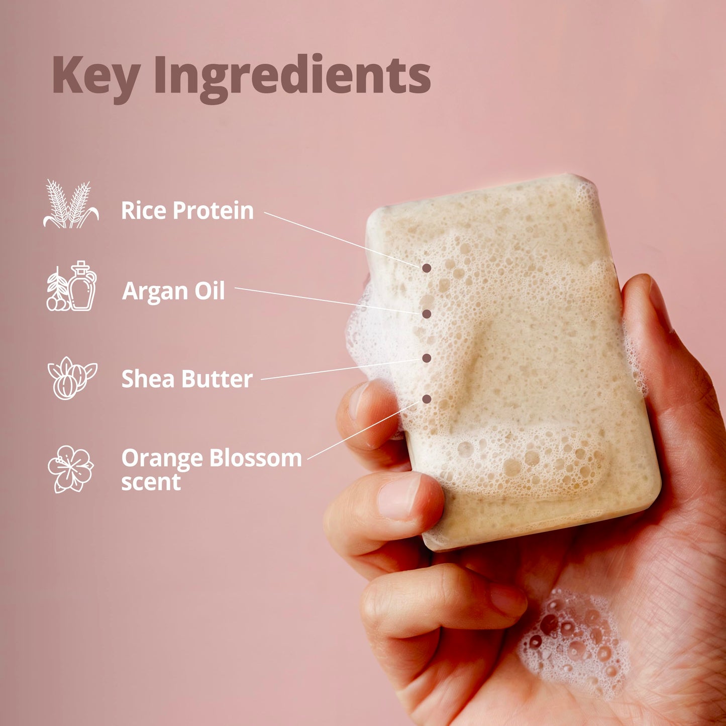 Opuluxe Rice Protein 2-in-1 Shampoo & Conditioner Bar - Strengthening & Moisturizing - Scalp Care with Argan Oil & Shea Butter - Travel Friendly Beauty & Personal Care Opuluxe
