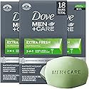 Dove Men+Care Soap Bar, Extra Fresh Scent 3-Pack (18 Bars) - Hydrating 3-in-1 Body, Hand, and Face Cleanser for Men, 22.5 Oz Ea Beauty & Personal Care Dove