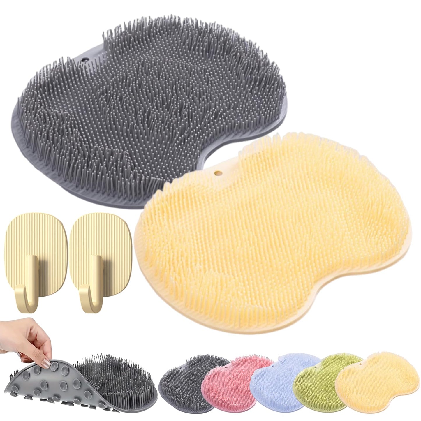 Solespa Hands-Free Silicone Foot Scrubber Mat, Shower Foot Scrubber Mat with Non-Slip Suction Cups, Wall Mounted Back Washer Exfoliating Bath Wash Beauty and Personal Care tarcegta