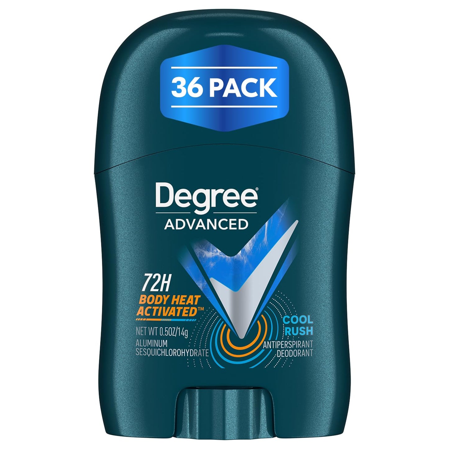Degree Men’s Travel Deodorant Cool Rush 36-Pack - 72H Body Heat Activated Mini Antiperspirant, 0.5 Oz Ea Beauty and Personal Care Degree