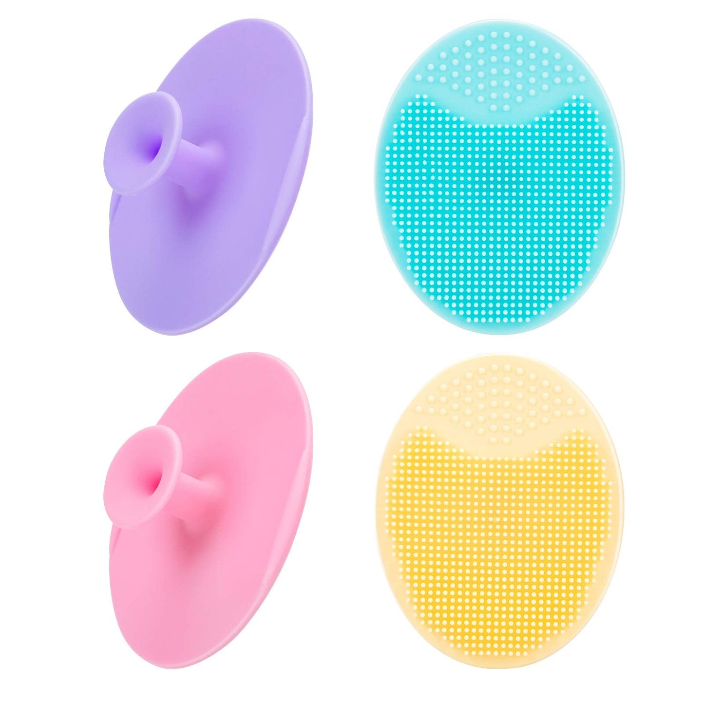 4 Pack Face Scrubber,JEXCULL Soft Silicone Facial Cleansing Brush Face Exfoliator Blackhead Acne Pore Pad Cradle Cap Face Wash Brush for Deep Cleaning Beauty and Personal Care JEXCULL Default Title