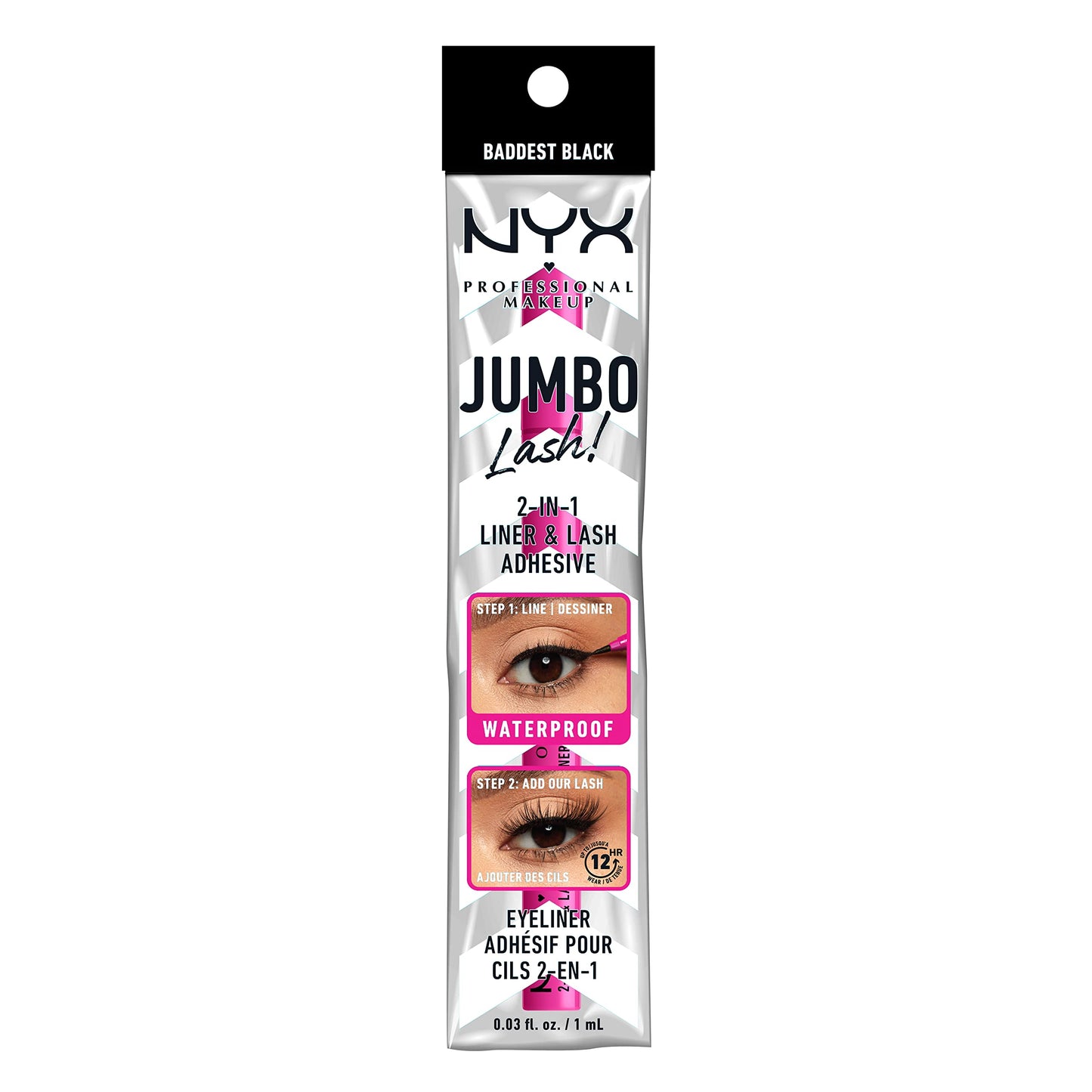 NYX PROFESSIONAL MAKEUP Jumbo Lash! 2-In-1 Eyeliner & Lash Adhesive - Baddest Black Beauty & Personal Care NYX PROFESSIONAL MAKEUP