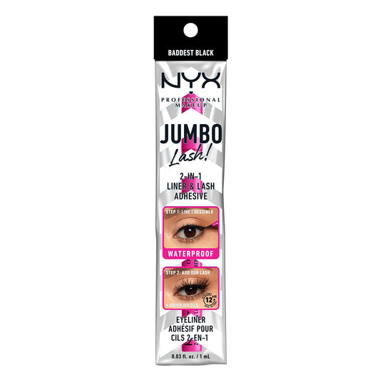 NYX PROFESSIONAL MAKEUP Jumbo Lash! 2-In-1 Eyeliner & Lash Adhesive - Baddest Black Beauty & Personal Care NYX PROFESSIONAL MAKEUP