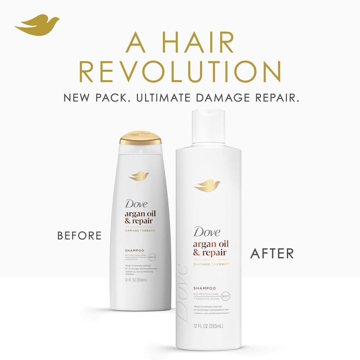 Dove Shampoo Argan Oil & Repair for Fine Hair with Bio-Protein Care Technology and Argan Oil Blend 12 Fl Oz Beauty & Personal Care Dove