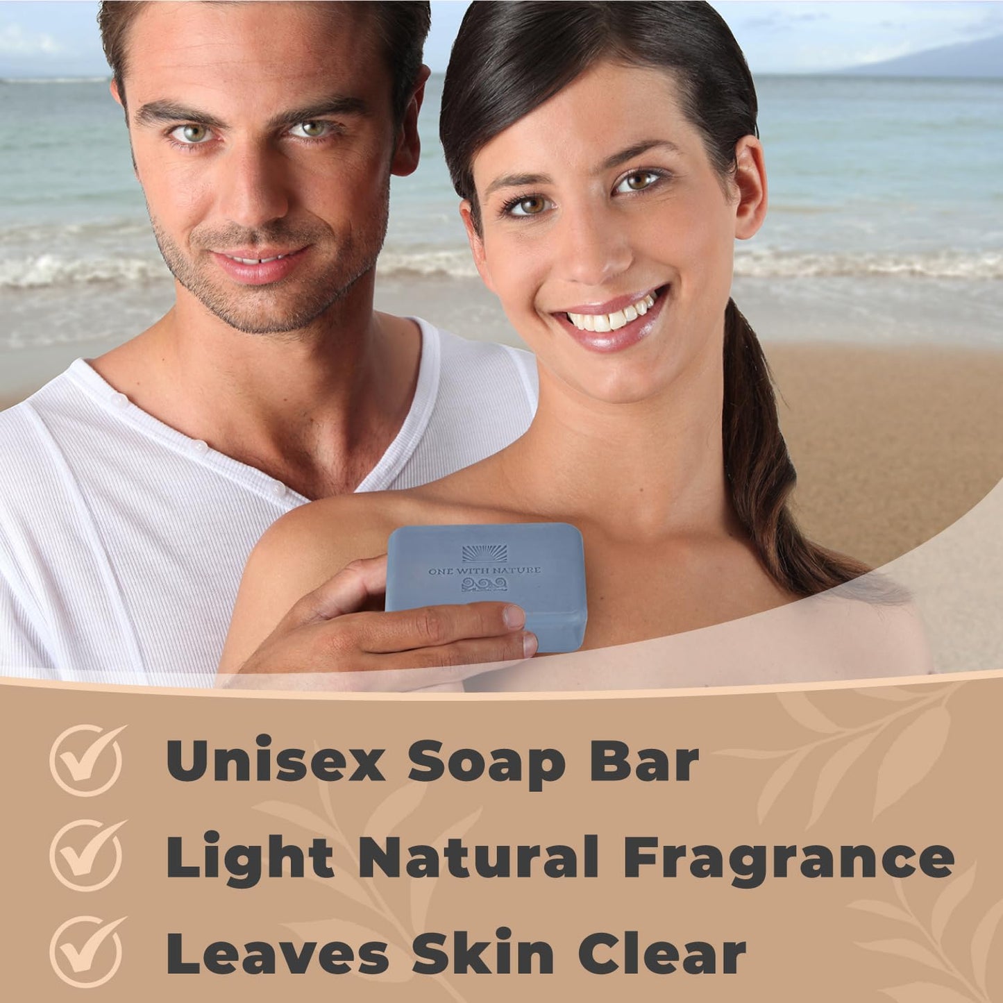 One With Nature Dead Sea Salt Lavender Soap 7oz 3-Pack - Soothing and Exfoliating Soap Bar with Dead Sea Minerals for Face & Body, for Men & Women Beauty & Personal Care One With Nature