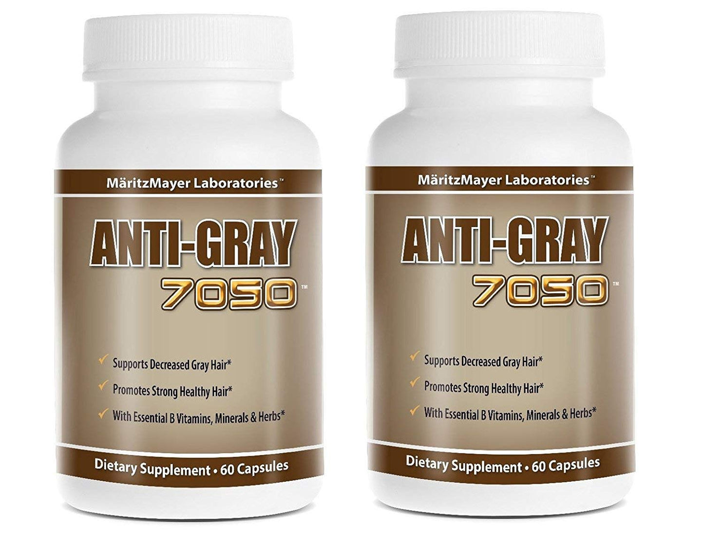 Anti-Gray Hair 7050 Helps Restore Natural Hair Color 60 Capsules Per Bottle (2 Bottles) Beauty & Personal Care MÄRITZMAYER LABORATORIES