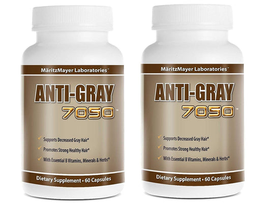 Anti-Gray Hair 7050 Helps Restore Natural Hair Color 60 Capsules Per Bottle (2 Bottles) Beauty & Personal Care MÄRITZMAYER LABORATORIES
