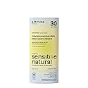 ATTITUDE Mineral Sunscreen Stick for Sensitive Skin, SPF 30, EWG Verified, Plastic-Free, Broad Spectrum UVA/UVB Protection with Zinc Oxide Beauty & Personal Care ATTITUDE
