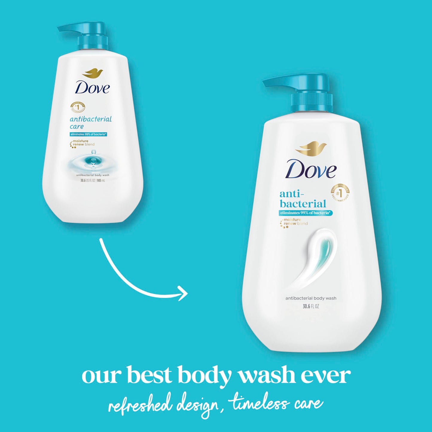Dove Body Wash with Pump Antibacterial For All Skin Types Protects from Dryness 30.6 oz Beauty & Personal Care Dove
