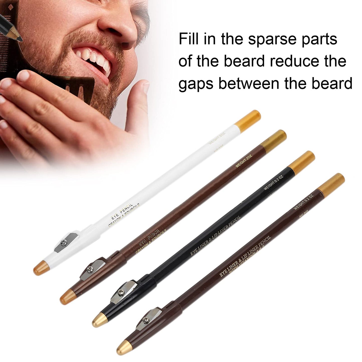 Barber Pencil, 4PCS Beard Pencils With Sharpener Hairline Pencil For Men barber accessories Hairline Pencils for Shaping and Styling Beauty and Personal Care Naroote