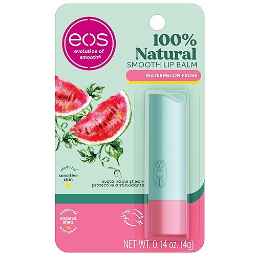 eos 100% Natural Lip Balm- Watermelon Frosé, Dermatologist Recommended for Sensitive Skin, All-Day Moisture Lip Care, 0.14 oz Beauty & Personal Care eos
