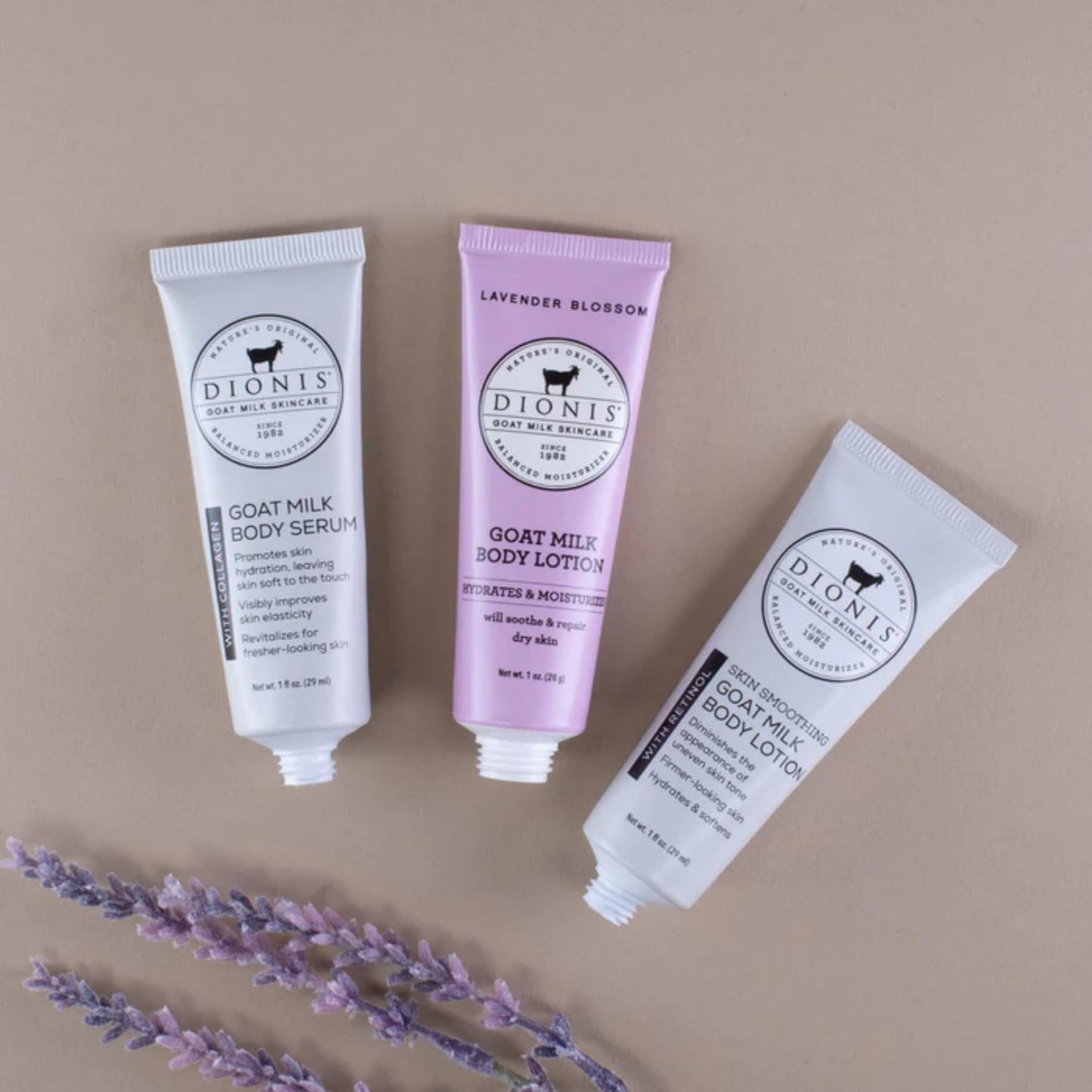 Dionis Goat Milk Lavender Blossom Lotion, Body Lotion with Retinol, and Body Serum with Collagen Hydration Kit Beauty & Personal Care Dionis