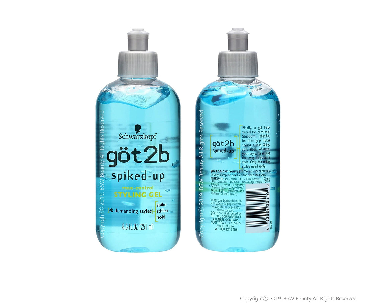 Got2B Spiked-Up Maxed Control Styling Gel, 8.5 Ounce/251.345 ml, Mint, Rosemary Scent, Firm Grip for Stubborn, Inexpensive Hair Types Beauty & Personal Care Got2B