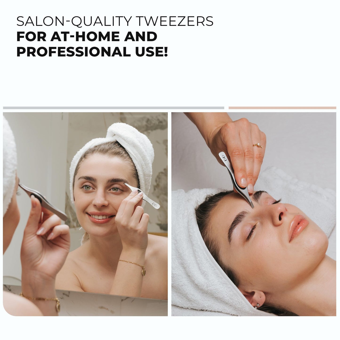 Tweezers for Facial Hair Women & Men - Stainless Steel Slant Eyebrow Tweezers with Hand-Sharpened Tips for Fine Hair Removal, Precision Shaping Beauty & Personal Care Coco's Closet