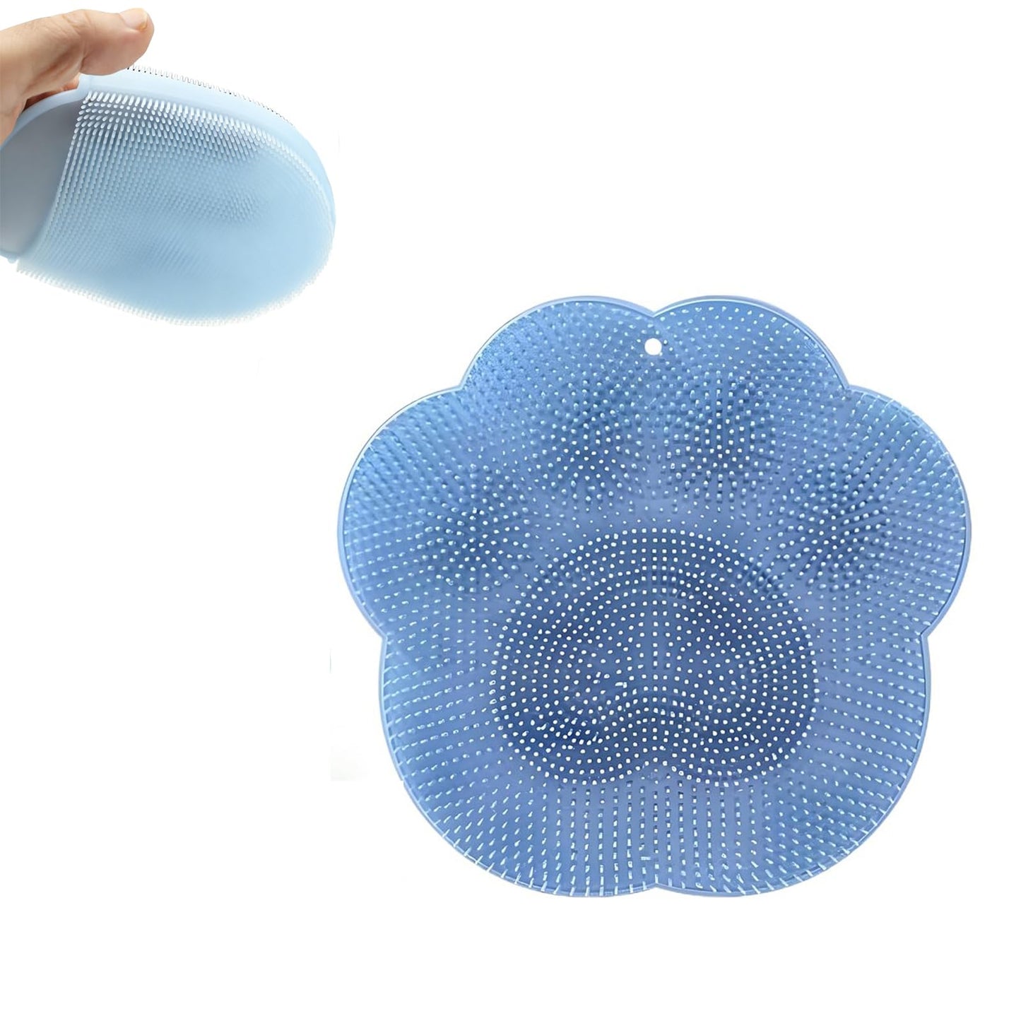 2 PC Silicone Body Scrubber Set,Foot Scrubber in Shower and Hand Held Silicone Face/Body Scrubber,Soft Wash Mitt,Shower Foot Scrubber Mat,Deep Beauty and Personal Care LMMYUN