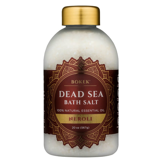 Bokek Bokek Organic Neroli Bath Salt, Dead Sea Salt Scented With Certified Organic Essential Oil, 20 Ounce Jar, White, Neroli, 20 ounces Beauty & Personal Care Bokek