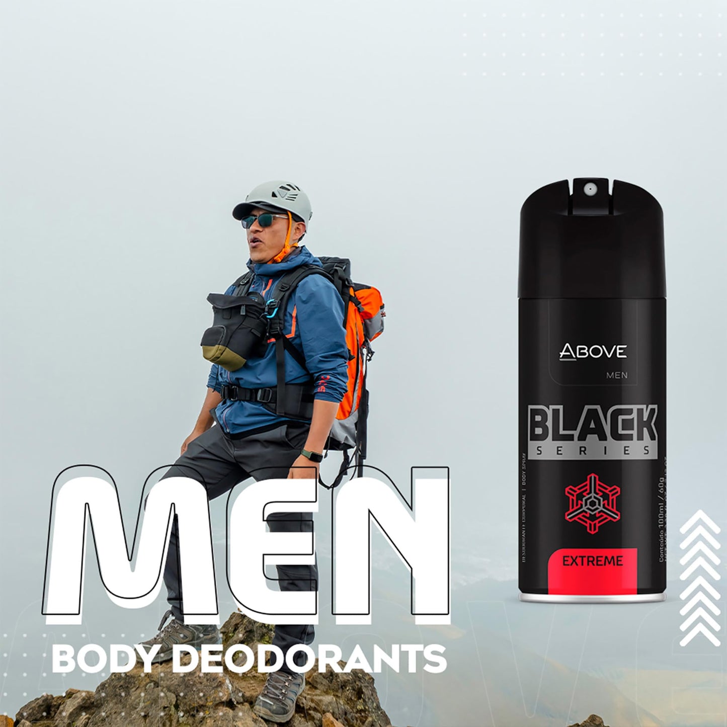 ABOVE Black Series Body Spray, Extreme, 2.12 oz - Deodorant - Woody Fragrance - Masks Perspiration Odors - Long-Lasting Dry Spray - Cruelty-Free Beauty and Personal Care ABOVE