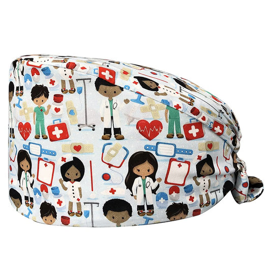 Working Caps with Buttons Adjustable Scrub Cap Nurse Hair Cover Fashion Printed Hair Head Covers Hats for Women/Men Beauty and Personal Care VIAOLI