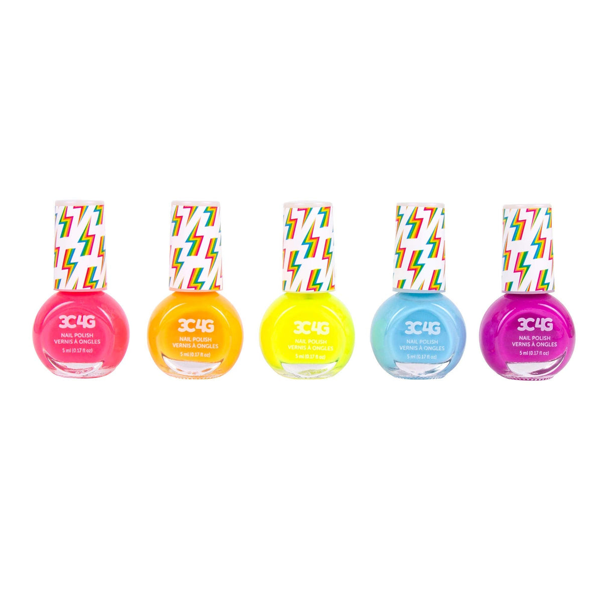 3C4G Neon Nail Polish Set - Quick Dry Nail Polish for Girls - Includes 5 Neon Colors - Non-Toxic Nail Polish Kit for Kids Ages 8+ by Make It Real Beauty & Personal Care 3C4G THREE CHEERS FOR GIRLS