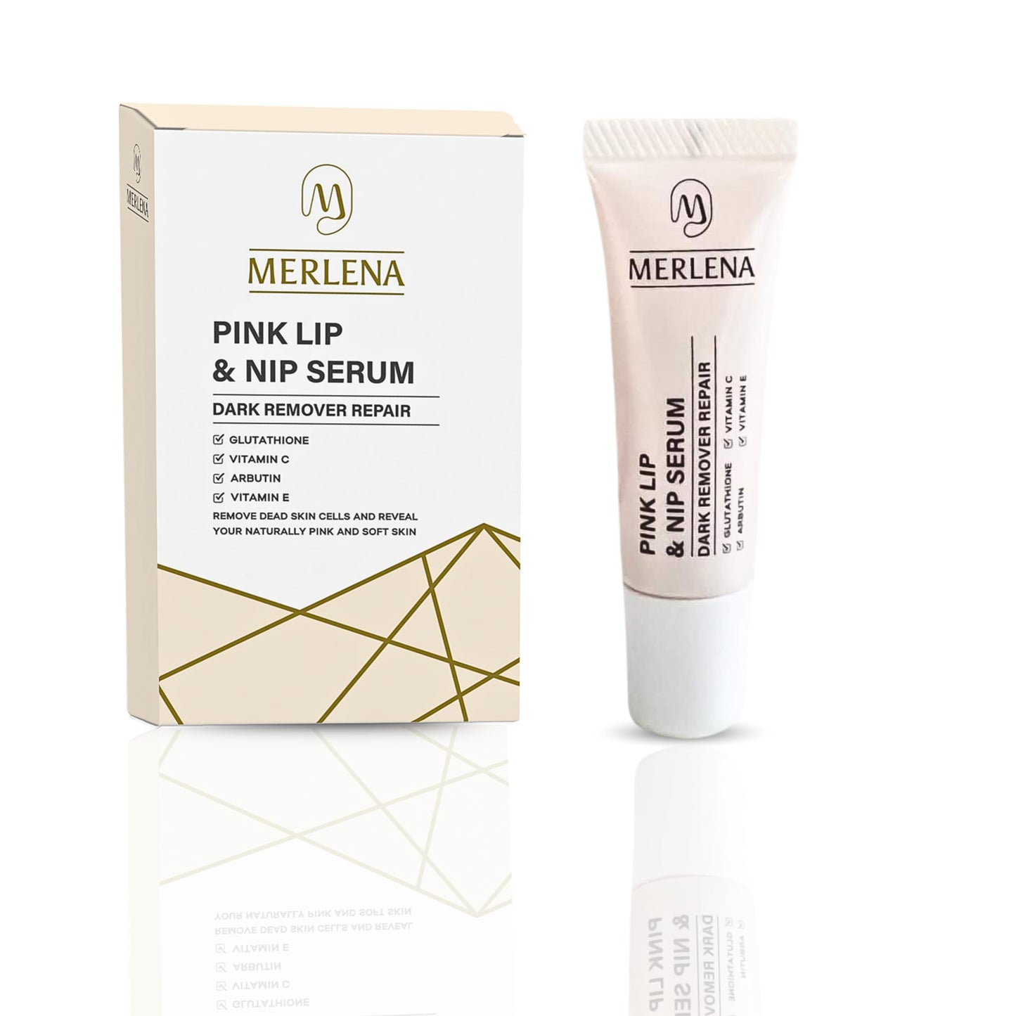 Merlena Pink Lip & Nip Serum - Hydrates and Repairs Dry, Peeling Lips and Nipples, Adds Collagen for Plumpness, Soothes Flaky Skin, Organic Vitamin C Beauty and Personal Care Nakarad