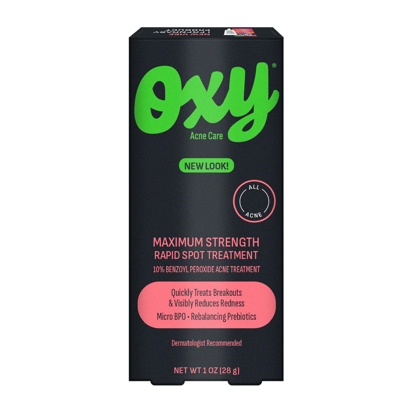Oxy Rapid Acne Spot Treatment for Face & Body, Maximum Strength 10% Benzoyl Peroxide Blemish Cream Medication for Blackheads, Prebiotic Pimple Cream Beauty & Personal Care Oxy