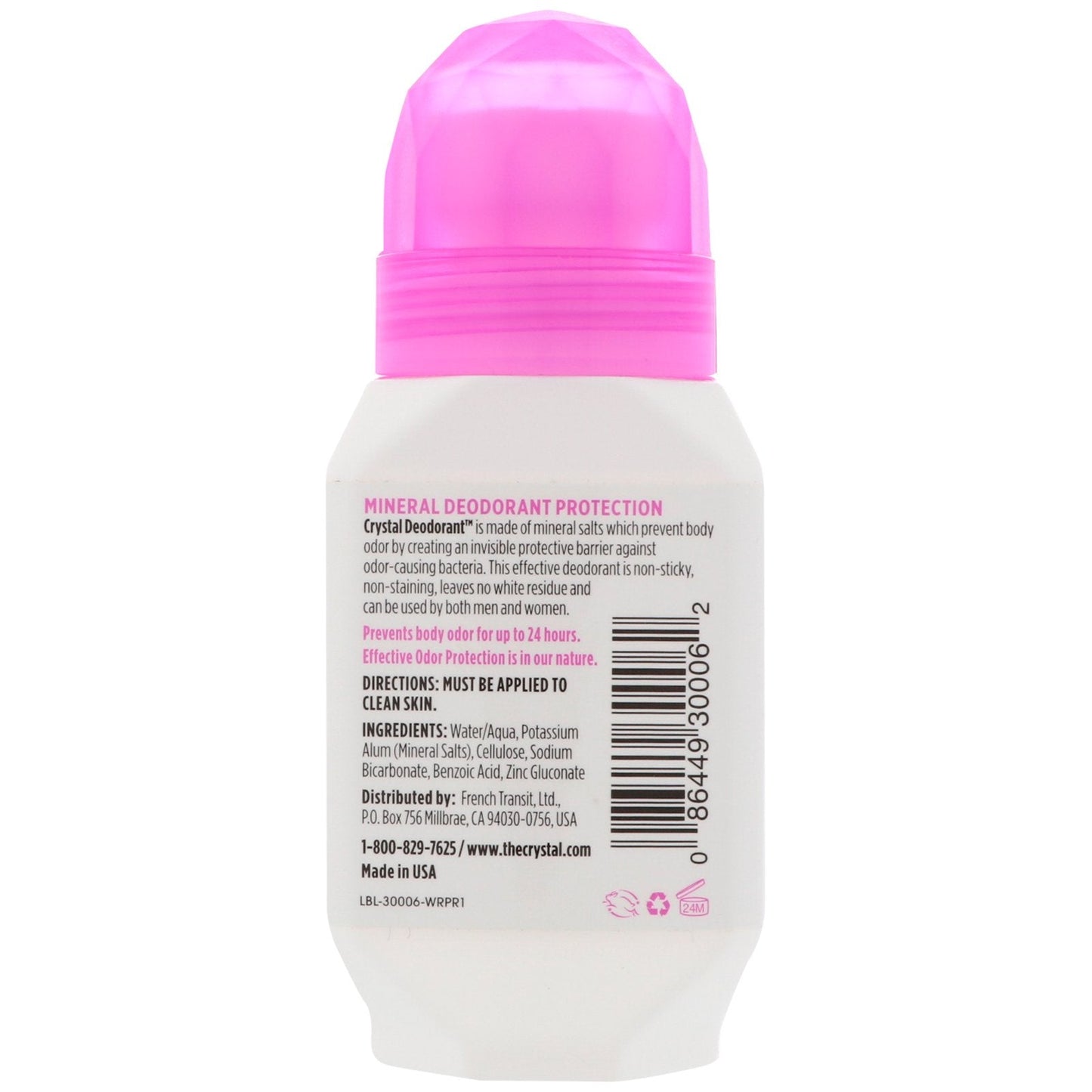 Crystal Mineral Body Deodorant Roll-On, Unscented 2.25 oz (Pack of 6) Beauty and Personal Care Crystal Essence