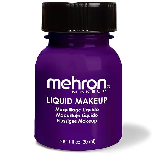 Mehron Makeup Liquid Makeup | Face Paint and Body Paint Perfect for Halloween, Cosplay I Air Brush Compatible Body Paint (1 oz) (PURPLE) Beauty & Personal Care Mehron