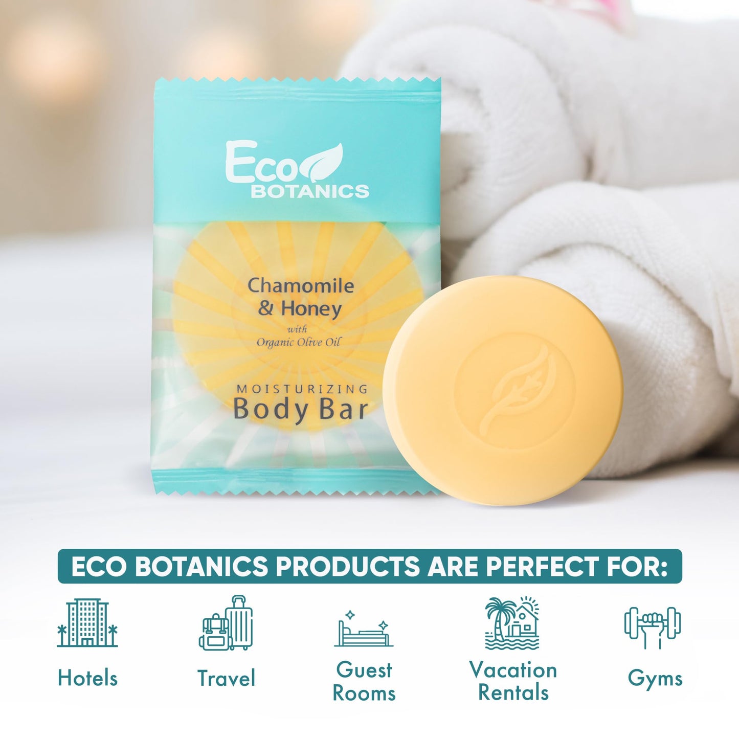 Eco Botanics Travel Size Hotel Toiletry Set 100 Count 0.85 oz Bottles Guest Amenities for Vacation Rentals and Short Term Rentals Paraben Free White Beauty & Personal Care Eco Botanics