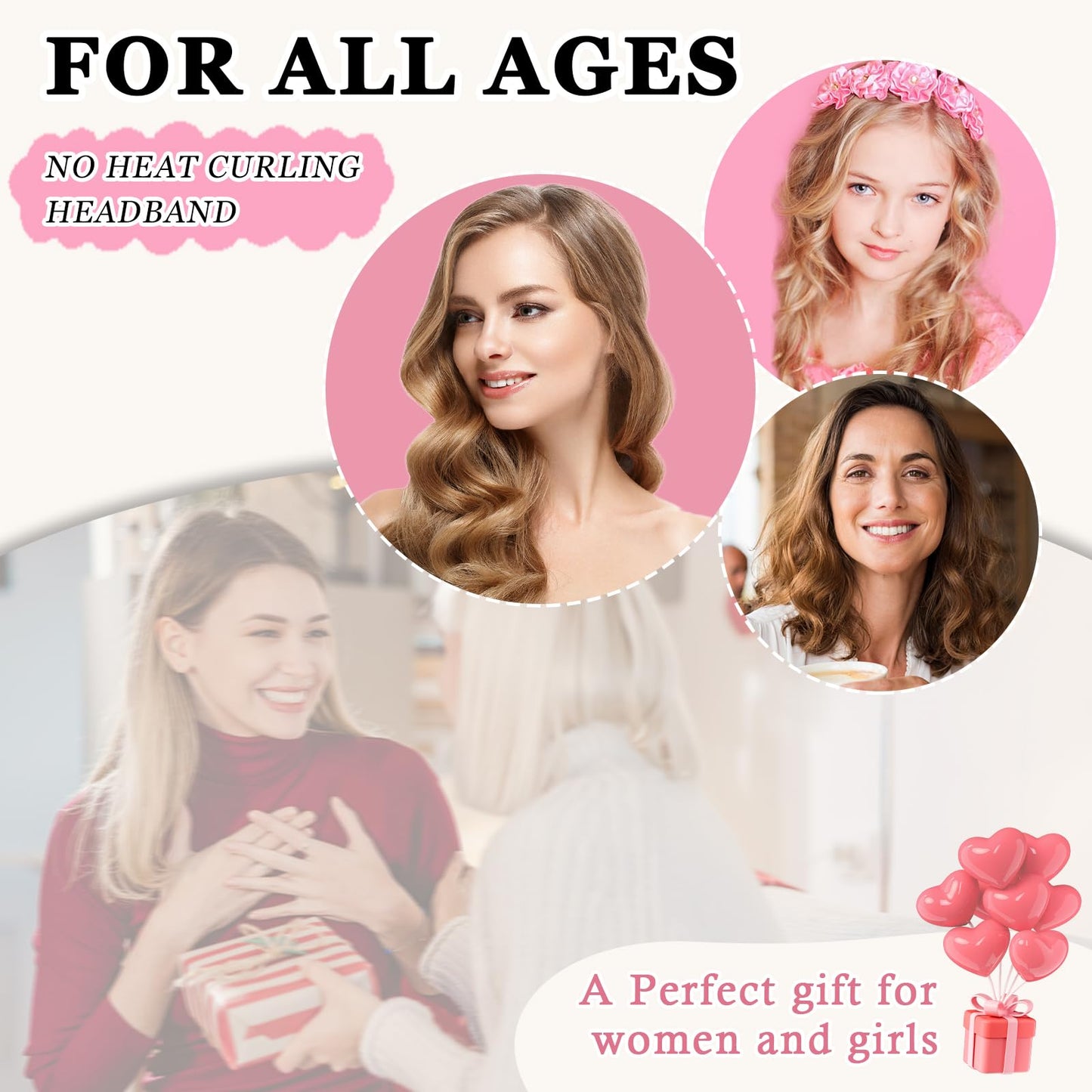 Gwabee No Heat Overnight Curl Headband, 70" Soft Ribbon Wrap for Long Hair, 9 PCS Hair Curling Rods Set - Blue Green Beauty and Personal Care Gwabee