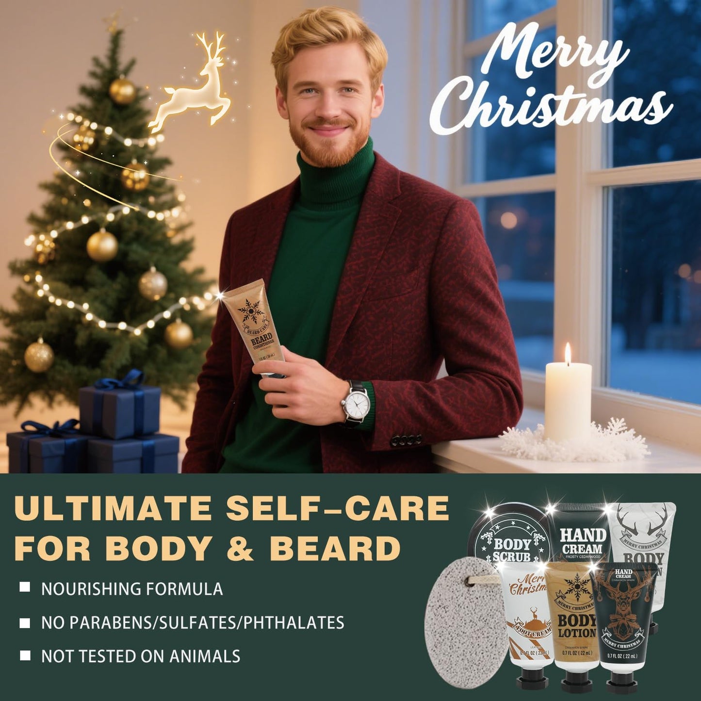 Advent Calendar 2025 Mens, 24PCS Beard Care Grooming Set 24-Day Mens Advent Skincare Calendar for Adults 2025 Countdown Calendar Perfect Christmas Beauty and Personal Care BODY & EARTH