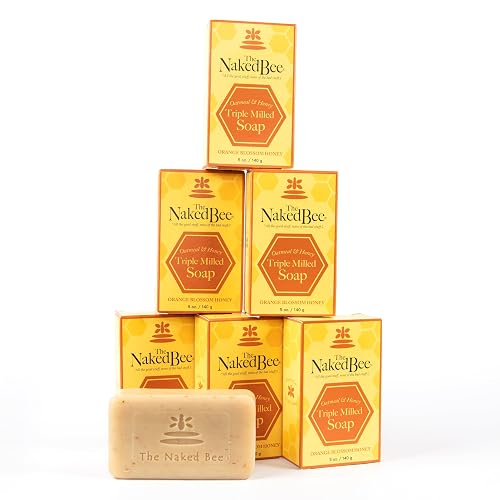 The Naked Bee Oatmeal & Honey Triple Milled Soap, 5 Ounce, 6 Pack, Orange Blossom Honey Beauty & Personal Care The Naked Bee