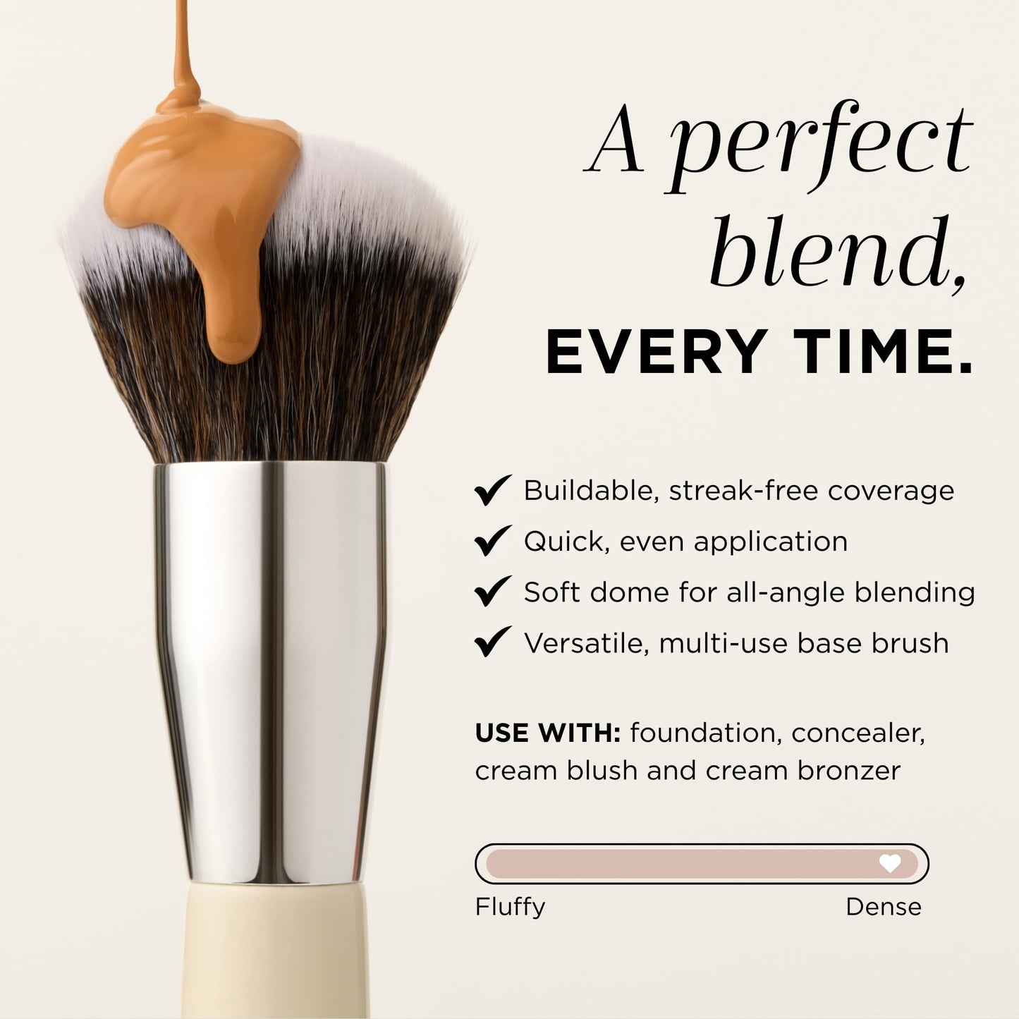 HALEYS Kabuki Makeup Brush - Vegan Foundation Brush for Liquid, Cream & Powder, Seamless Blending Face Brush for Concealer, Blush & Setting Powder Beauty & Personal Care HALEYS