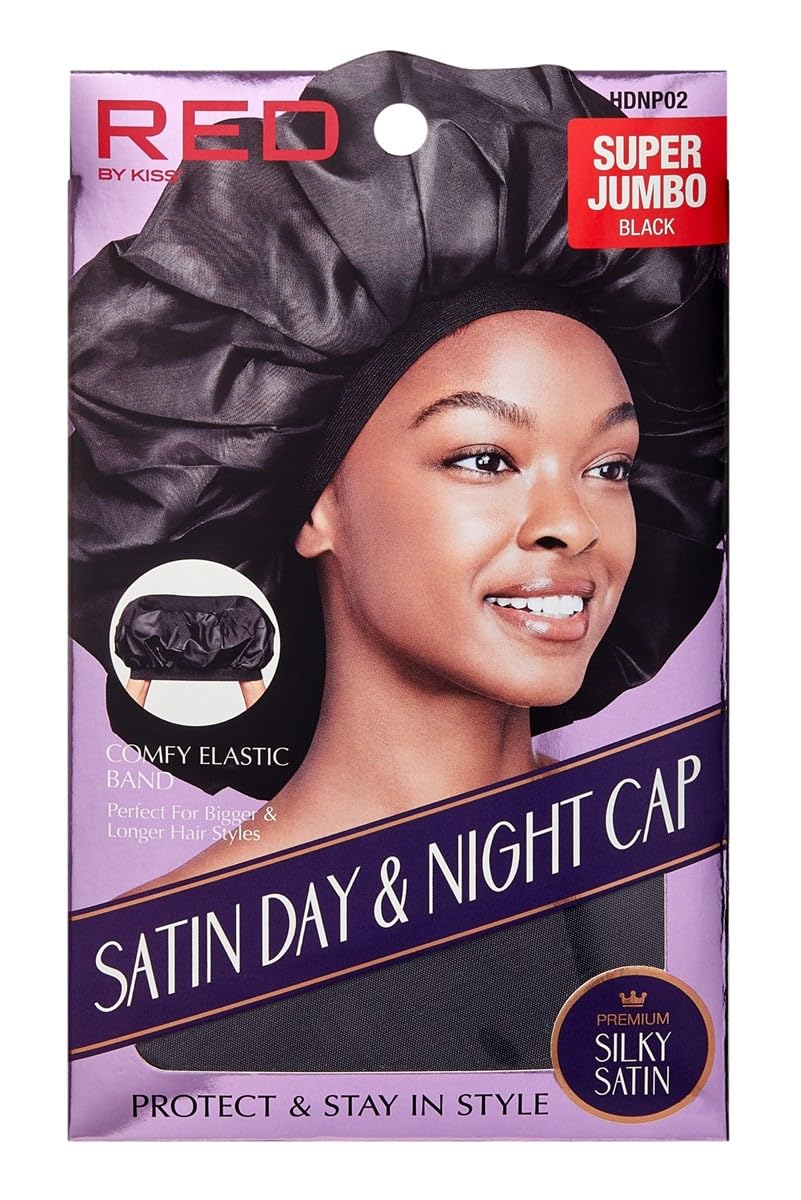 Kiss Red Satin Day & Night Cap Black Super Jumbo (Pack of 3) Beauty and Personal Care KISS