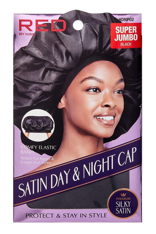 Kiss Red Satin Day & Night Cap Black Super Jumbo (Pack of 6) Beauty and Personal Care KISS