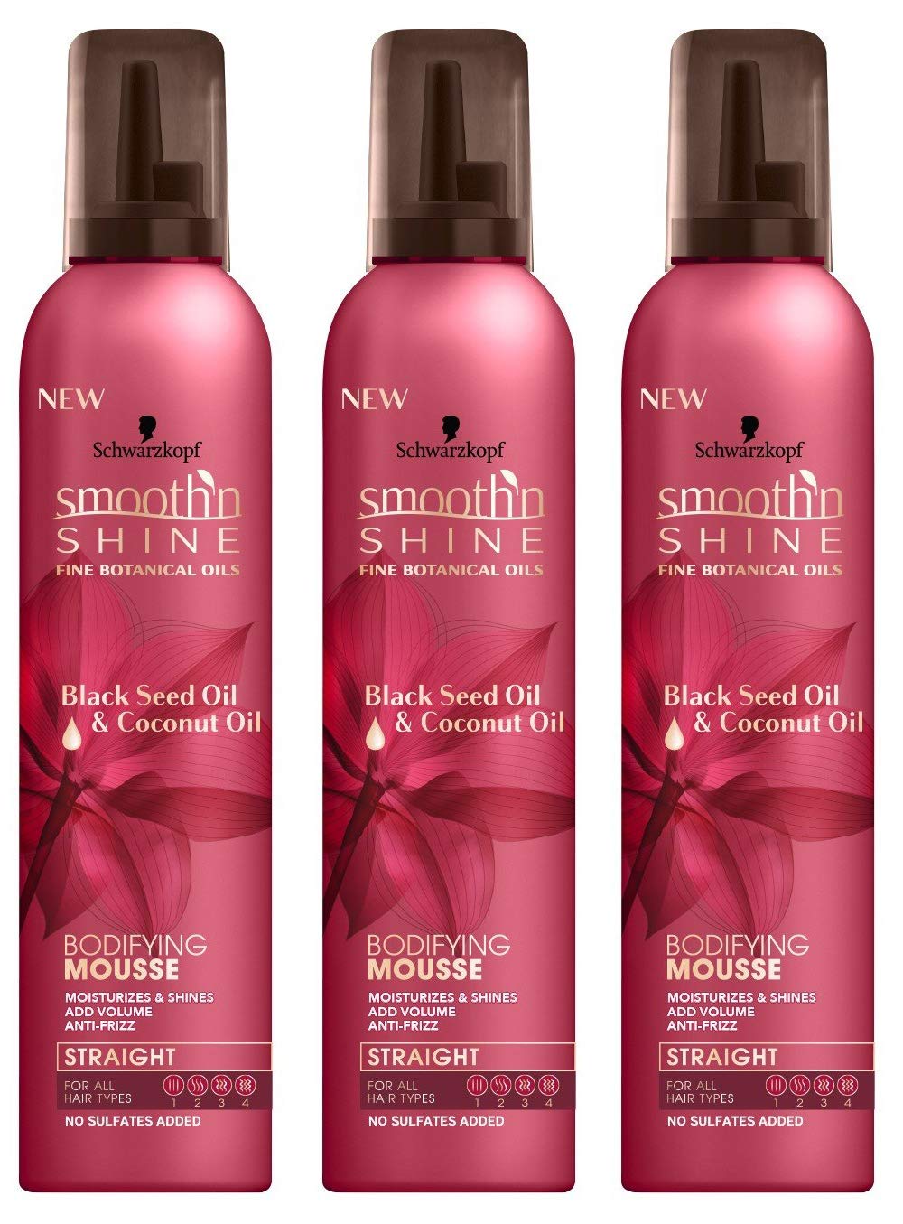 Smooth N Shine Straight Mousse Bodifying 9 Ounce Pump (266ml) (3 Pack) Beauty & Personal Care Smooth N Shine