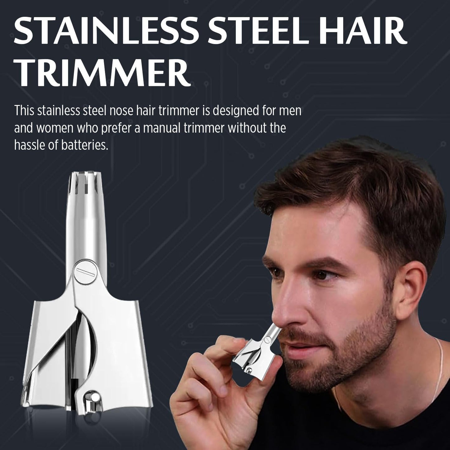 Infinity Choices Nose Hair Trimmer for Men and Women - Stainless Steel Manual Nose and Ear Hair Trimmer - Nose Clippers, 360° Rotating Hair Trimmers Beauty and Personal Care Infinity Choices