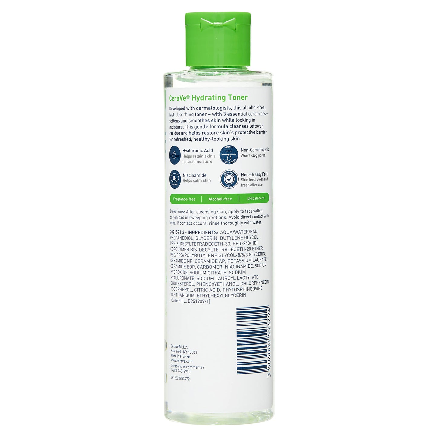 CeraVe Hydrating Toner for Face Non-Alcoholic with Hyaluronic Acid, Niacinamide, and Ceramides for Sensitive Dry Skin, Fragrance-Free Non Comedogenic Beauty and Personal Care CeraVe