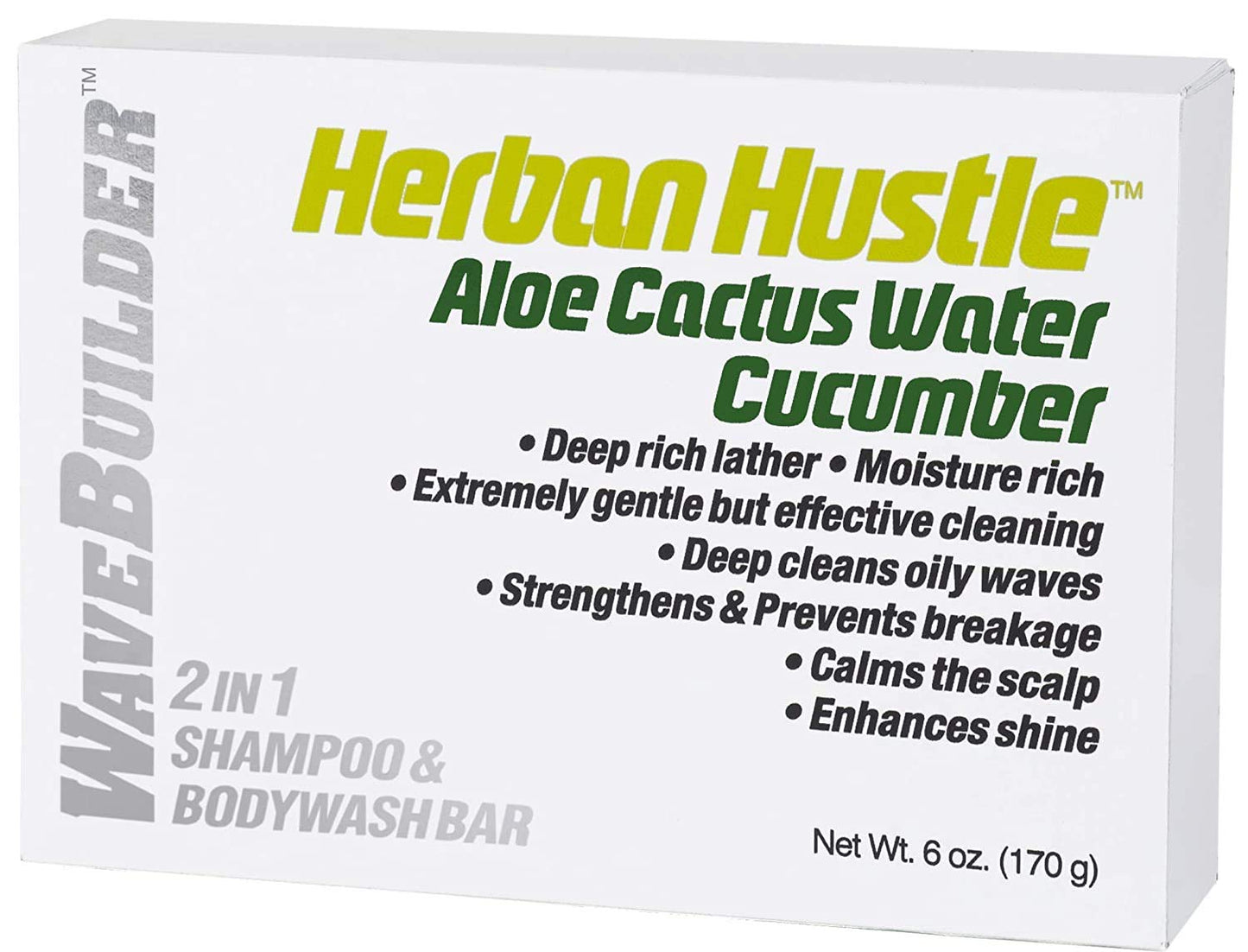 Wavebuilder Herban Hustle Aloe Cactus Water Cucumber 2 in 1 Shampoo & Bodywash Bar Beauty & Personal Care WAVEBUILDER