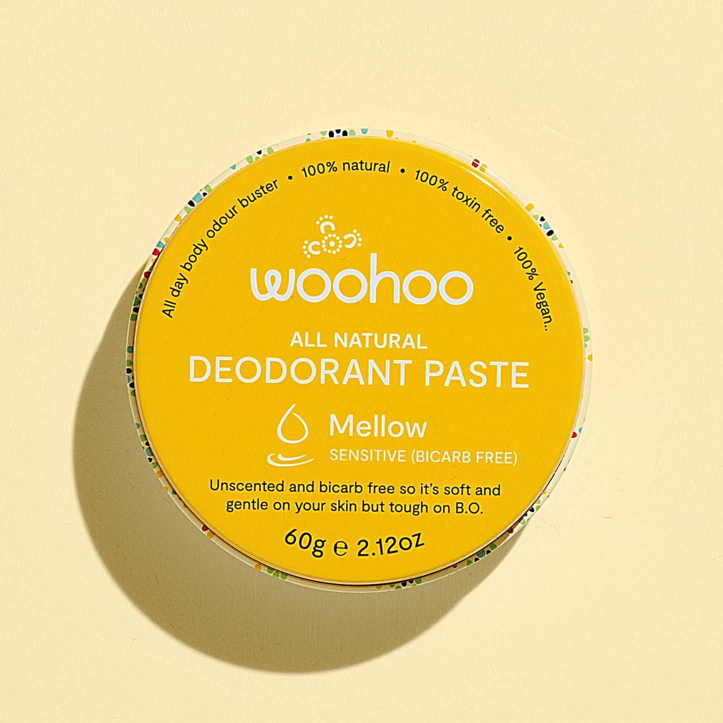 Woohoo Deodorant Paste Mellow (Sensitive) Tin 60g Beauty and Personal Care Woohoo Body