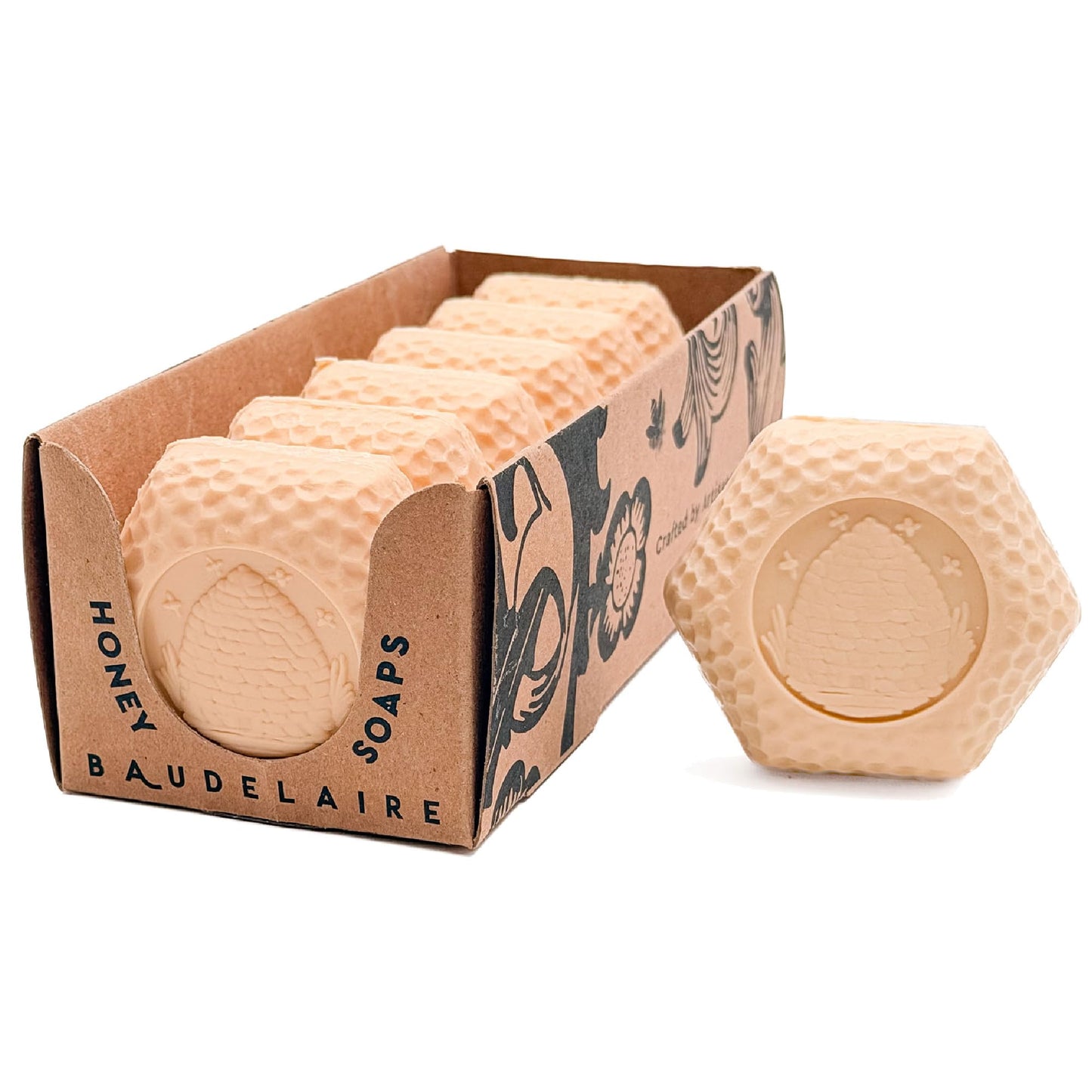 Baudelaire Royal Jelly Honey Soap Set - Luxurious Vegetable-Based Bars with 2% Honey, Hydrating Lanolin & Anti-aging Royal Jelly, Peach Blossom Scent Beauty & Personal Care Baudelaire