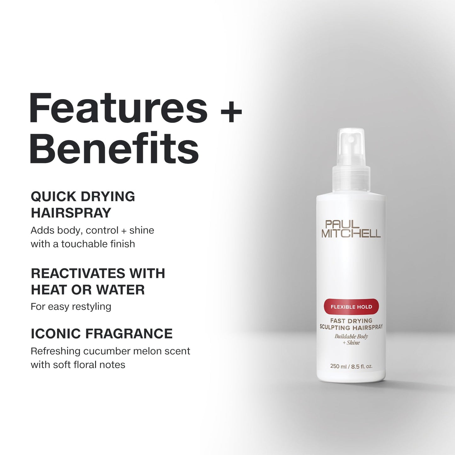 Paul Mitchell Fast Drying Sculpting Hairspray, Flexible Hold, Buildable Body + Shine, For All Hair Types, 8.5 fl oz Beauty & Personal Care Paul Mitchell