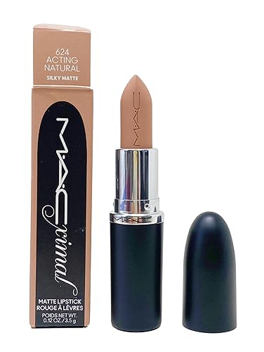 MAC Ximal Silky Matte Lipstick - 624 Acting Natural (Warm toned light nude beige) .12 Oz / 3.5 g Beauty & Personal Care MAC